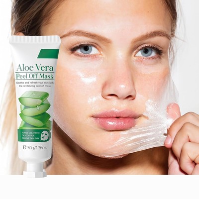 Aloe Vera Peel Off Face Mask, Cleansing Moisturizing Jelly Mask for Facials, Smo