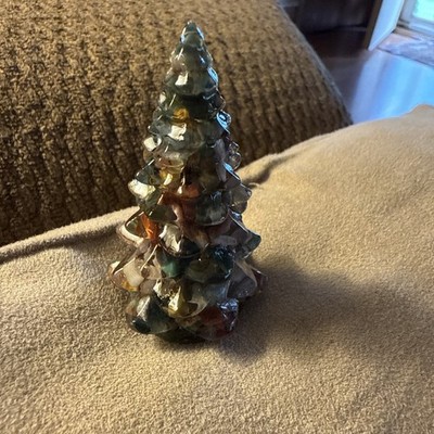 Natural Christmas Gemstone Tree In Ocean Jasper Stones