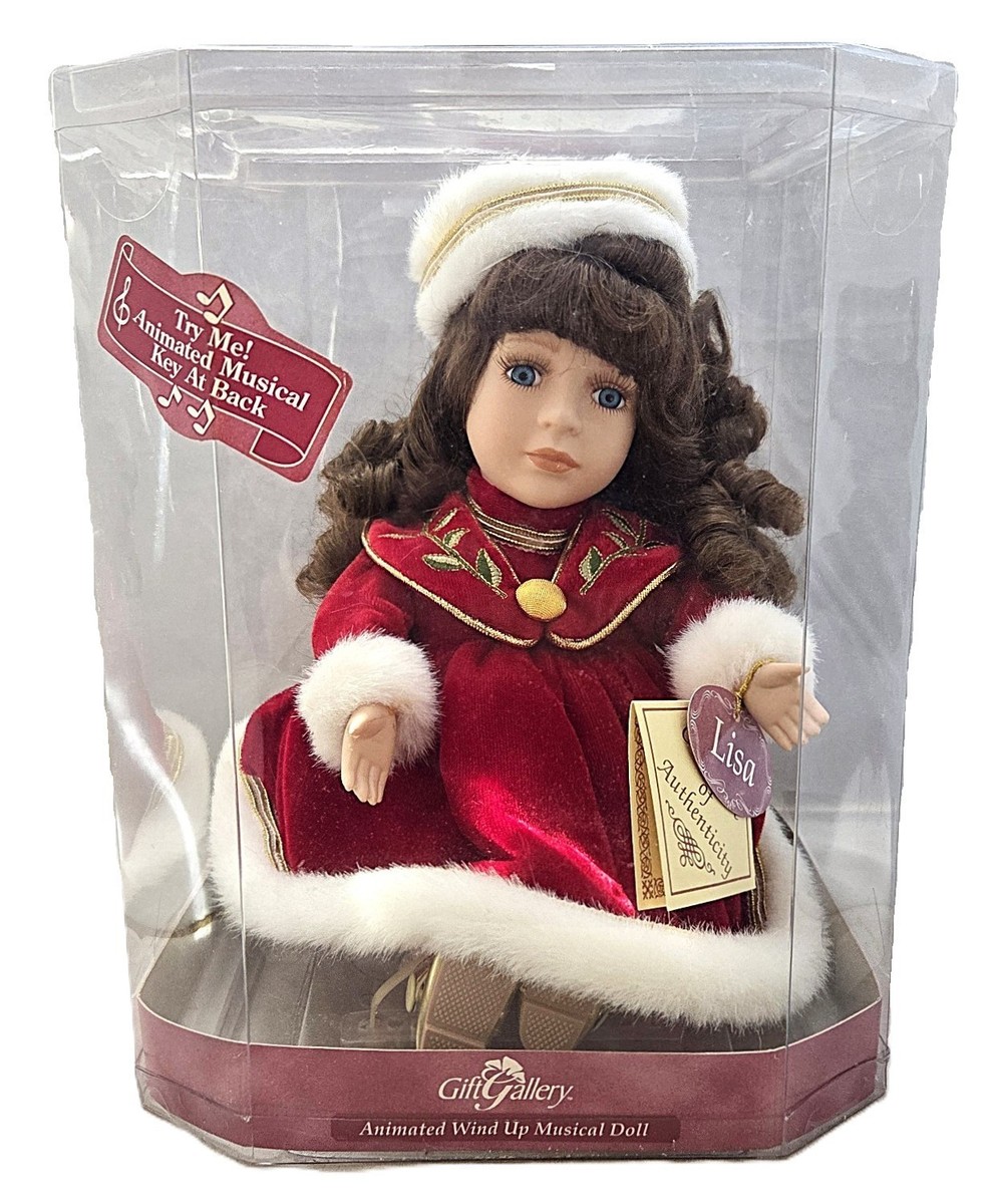 Kmart Gift Gallery LISA Animated Wind-Up Musical PORCELAIN DOLL