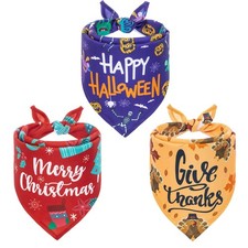 Dog Bandanas for Christmas - 3 Pack Holiday Dog Bandanas Adjustable Soft Pet ...