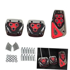 Nonslip Car Pedal Pads Manual Transmission Brake Pedal Cover Manual 3 PCS Red
