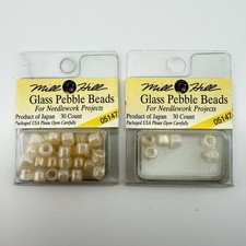 Vintage Mill Hill Glass Beads Lot - Color 05147 Pearl 3/0 Pebble Bead - 36 Beads
