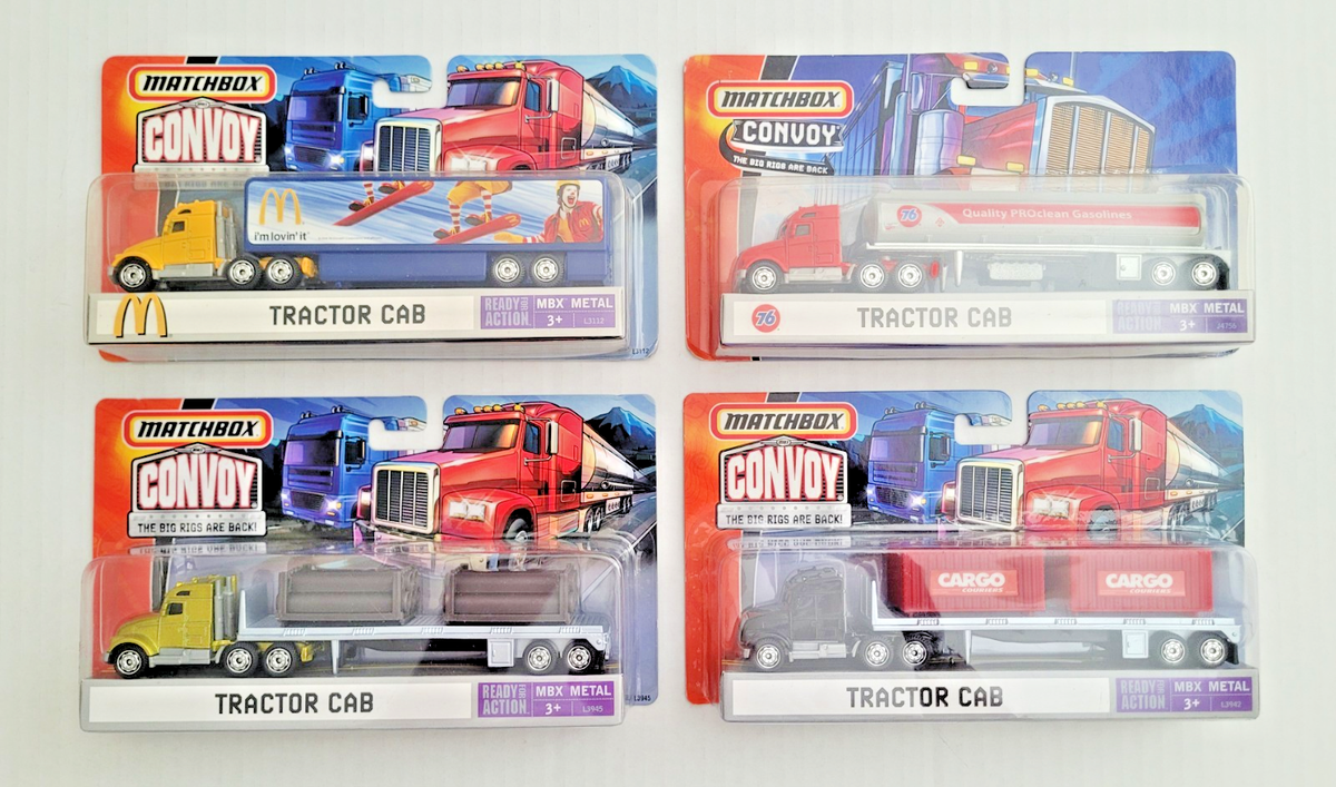 Lot of (4) 2006 MATCHBOX CONVOY Tractor Cab - 76 Gasoline, Cargo