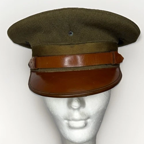 Vintage ORIGINAL WWII WW2 US Army Military Officer Visor Cap Hat Small Uniform