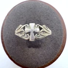 VTG Solid Sterling Silver 925 Cross Scroll Design Shoulders Ring Size 6