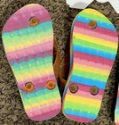 2 Pair Girls US Size 10/11 Rainbow Caucho Eva Flip Flops Pool Sandals Summer — photo 5