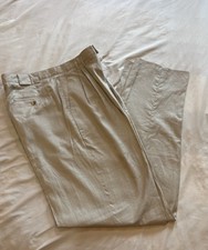 Valentino Uomo Pants Mens 36x37 Un-hemmed 100% Linen Pleated Front NWOT