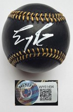 Eury Perez Signed Auto Black OML Baseball Beckett Witnessed Holo Marlins