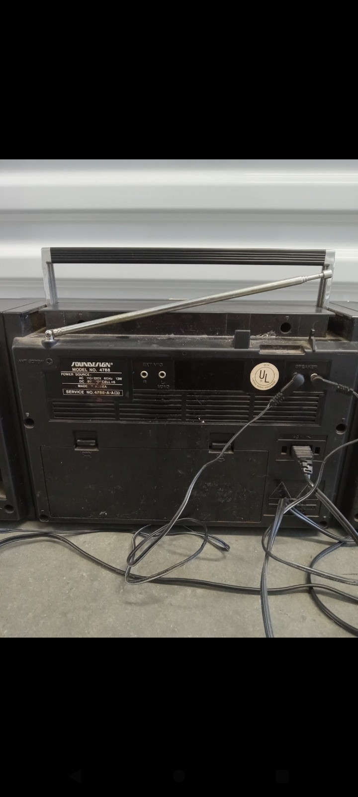 vintage Soundesign 4788 AM/FM Stereo boom box Cassette Tape Player Recorder Read