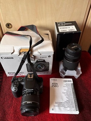CANON EOS 250D EF-S 18-55 IS STM KIT  PLUS CANON EF 75 - 300 mm siehe bild