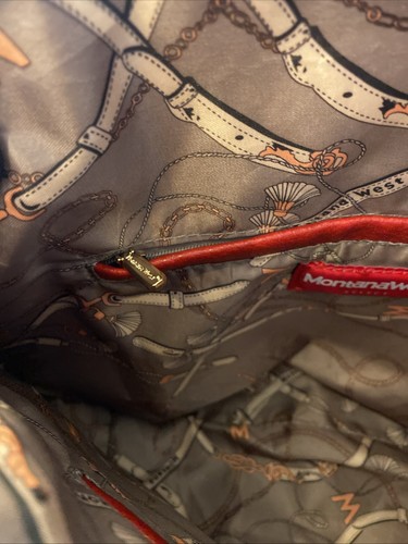 Montana West Select Leather Purse Bag Red w/ Gold Hardware EUC - Picture 8 of 15