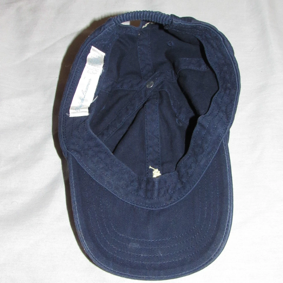 Ralph Lauren Layette Azul Amarillo Pony Sombrero Gorra Spellout POLO Espalda Elástica Foto 3 de 4