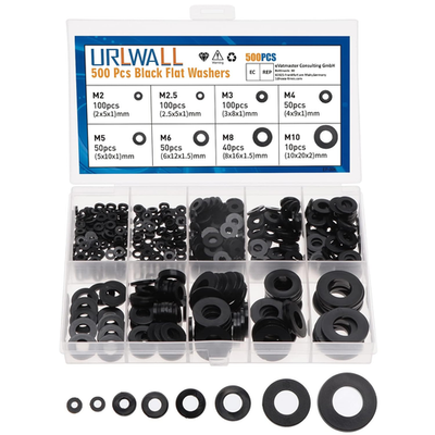 #ad #ad 500Pcs Nylon Flat Washer Assortment Set Washers Metric Sealing Spacer Gasket Ri $9.94