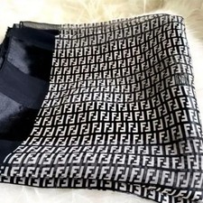 Fendi FF Zuccha Silk Scarf 100cm x 100cm Vintage Authentic Rare Limited