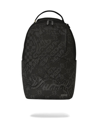 SPRAYGROUND LIMITED EDITION BACKPACK 3AM CHECK BLACK GREY FAUX LEATHER WOW NEW