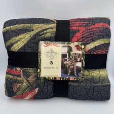 John Derian Company Quilted Throw Blanket 50x70  Target Holiday Floral NWT