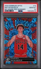Matas Buzelis 2024 Panini Donruss Optic My House #15 Red Shimmer /75 PSA 10