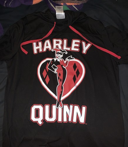 Harley Quinn Hoodie Short Sleeve T-shirt Girls Juniors Size XL  - Picture 3 of 5