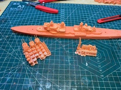 3D Printed 1/700 British Royal Navy HMS Cheshire Cruiser Unpainted Model Kit