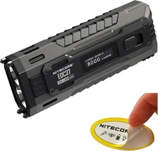 Nitecore EDC37 8000 Lumens Flat Shape Flashlight, USB-C Fast Charging with Digit