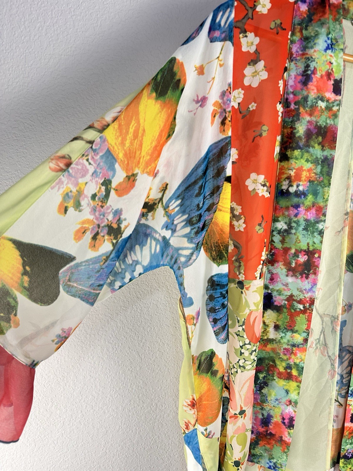 John Mark Multi Floral Print Patchwork Kimono Siz… - image 5