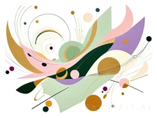 Geometric Abstraction Serene Motion Art Canvas Wall Decor Picture