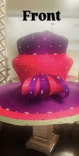 Women  s High End Wide-Brimmed Church Hat w/ Iridescent Stones