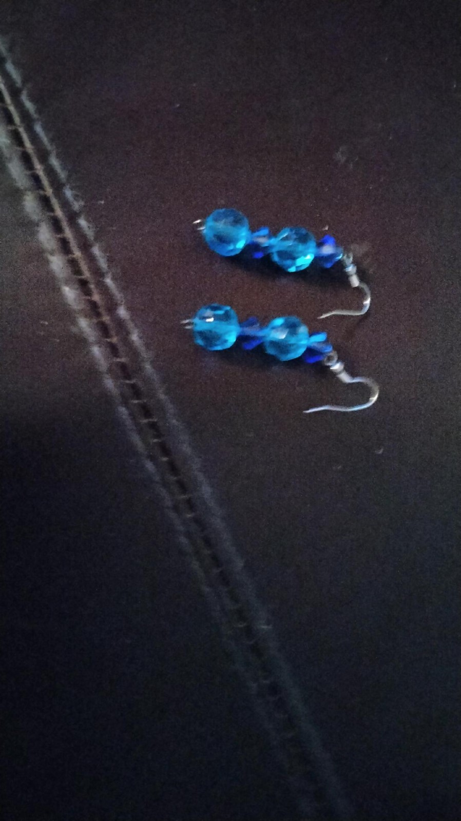 Handcrafted Stacked Beaded Drop Dangle Earrings-b… - image 4