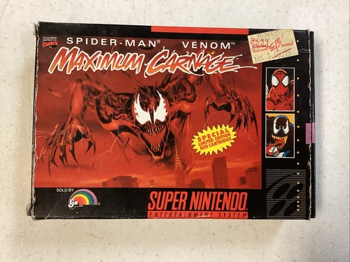 Spider-Man and Venom: Maximum Carnage Snes CIB no Manual With Posters Tested - Picture 2 of 15