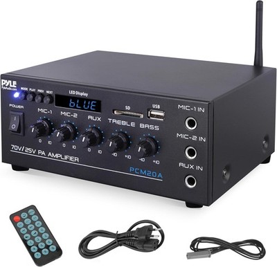 Pyle Verstärker 200W   Stereo Audio Amplifier, Bluetooth, USB/SD, AUX, Mikrofon