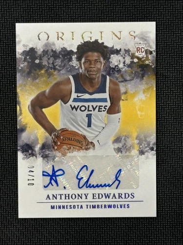 Anthony Edwards 2020-21 Panini Origins Rookie Gold Auto Twolves RC #RA-EDW 4/10