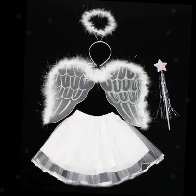 Engelskostüm für Mädchen, schöne Anziehaccessoires, Prinzessinnen-Tutu-Röck