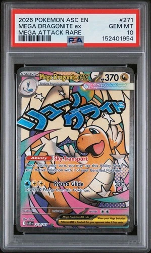 2026 POKEMON ASC EN-ASCENDED HEROES MEGA ATTACK RARE MEGA DRAGONITE EX PSA 10