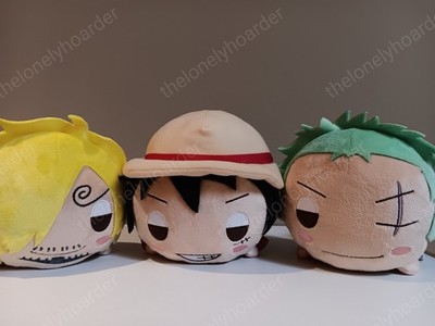 One Piece Set Of 3 Luffy Sanji Zoro Lay Down 6.5” Plushes New NWT