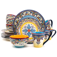 Zanzibar Collection 16 Piece Dinnerware Set Kitchen and Dining, Service for 4,