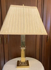 Vintage - Art Deco / Mid-Century Modern - Brass And Lucite Stacked Lamp