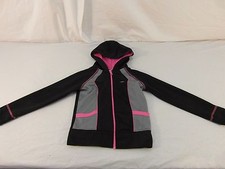 CHILDREN YOUTH GIRL'S AVIA BLACK PINK SILVER FULL ZIPPER HOODED JACKET 533