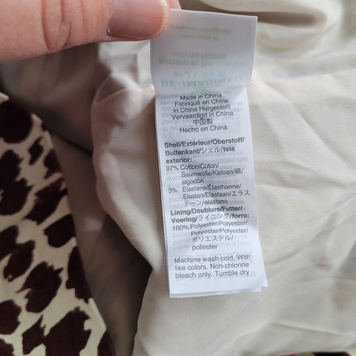 J. Crew V-back Dress in Giraffe Print Bi Stretch Cotton size 14 c10 - Picture 8 of 8