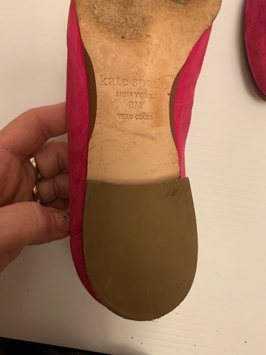KATE SPADE AUTH $399 Women's Pink Leather Suede Carima Loafer Flat Shoes Sz 8M - Picture 5 of 9