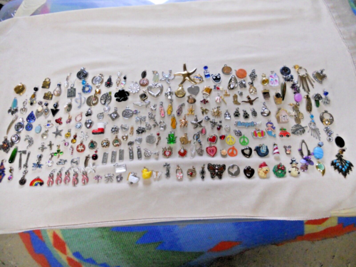 Huge 200+ Mixed Pendants & Charms jewelry lot great craft pcs for your creations