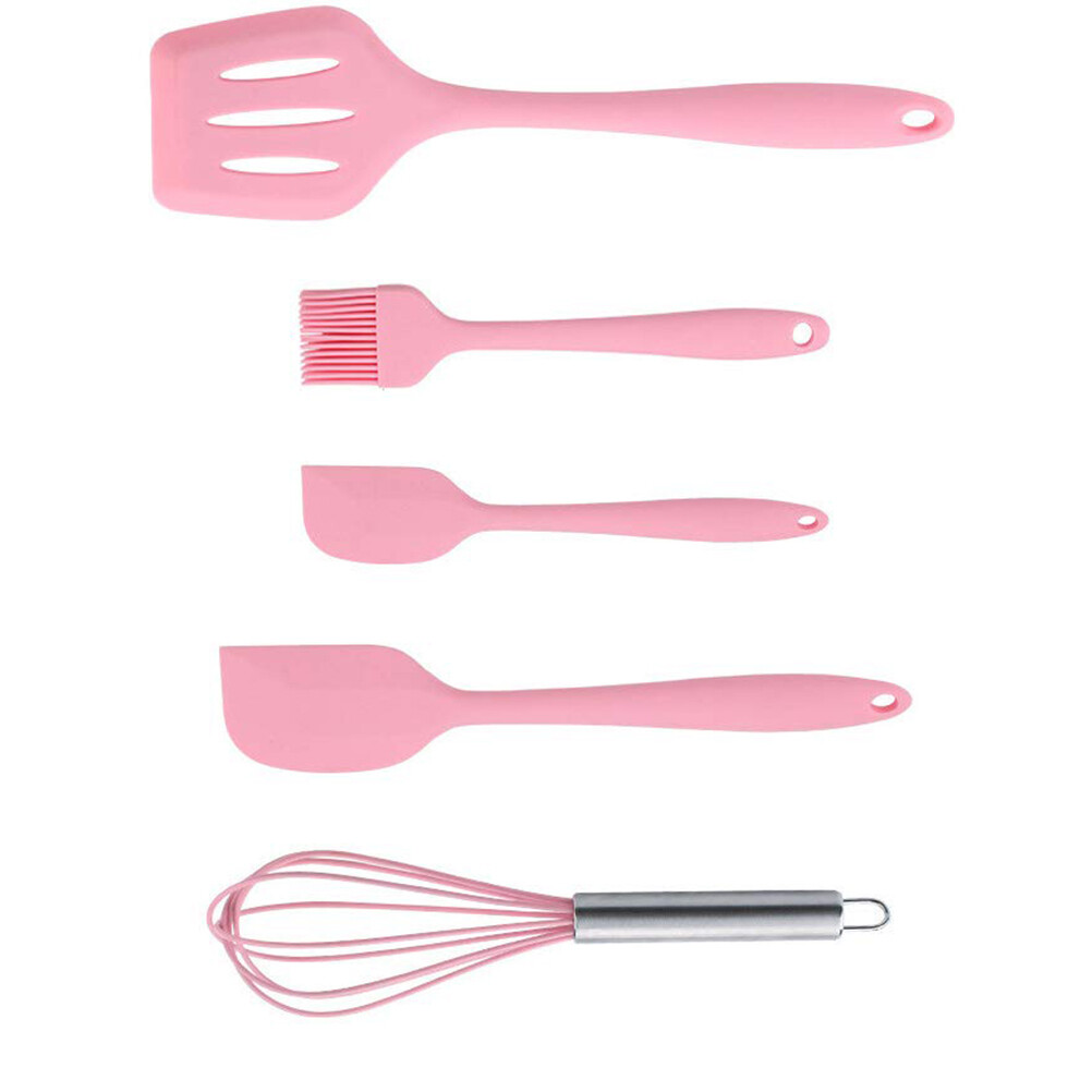 5 Piece Kitchenware Baking Tools Pink Beautiful Style Soft Household