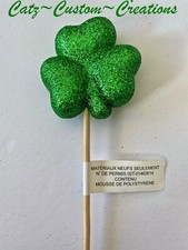 ST PATRICKS DAY GLITTER SHAMROCK FLORAL PICK CRAFTS WREATH ARRANGEMENT SUPPLY