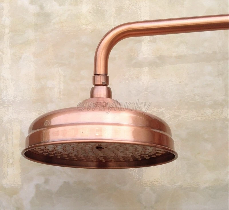 8" inch Rainfall Antique Red Copper Round Rain Bathroom Shower Head wsh054
