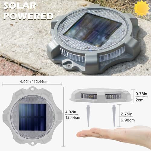 Solar Deck Lights Outdoor 2 Modes LED Dock 4 Pack Cool White & Warm