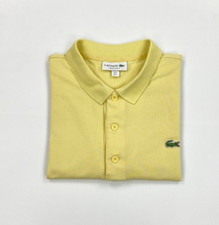 Men's Pastel Yellow Lacoste Polo Shirt Size 5 Medium M Regular Fit Logo A/B