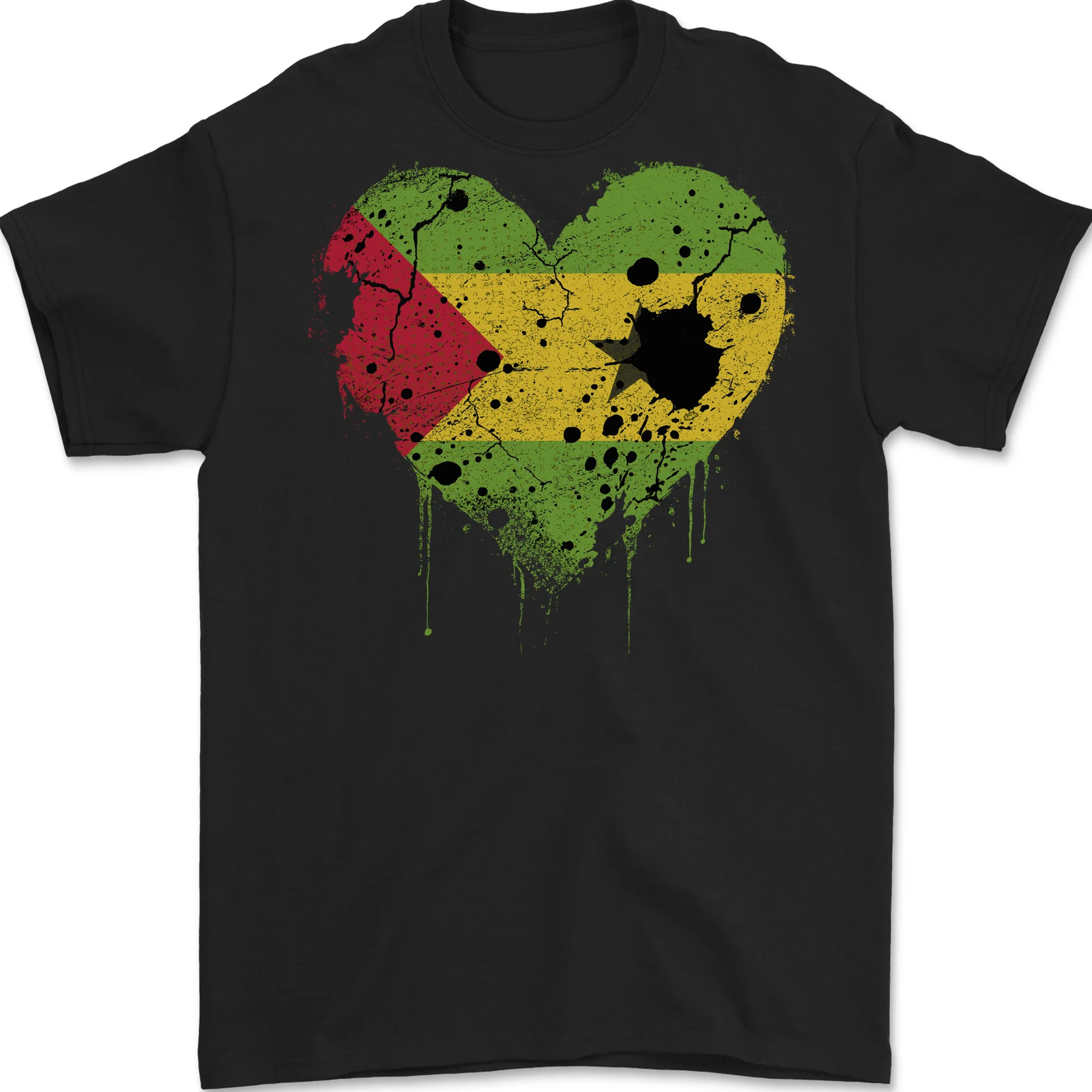 Love Sao Tome and Principe Flag Day Football Mens T-Shirt 100% Cotton
