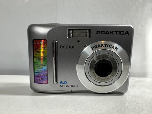 Praktica Digital Camera DCZ 6.8 6.0MP Silver Tested with case and memory card
