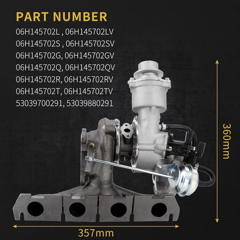 Turbocharger Turbo Charger for Audi A4 A5 2.0 TFSI CAEB CAEA 2009-16 06H145702S - Image 2 of 4