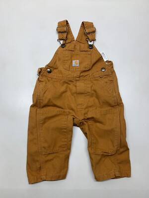 パンツ Carhartt Double Knee Overalls as is Carhartt Double Knee Overalls Brown Canvas Youth Kids Size 6m
