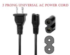 Standard 2 Prong Power Cord Cable AC Adapter Figure 8 US Plug 5FT